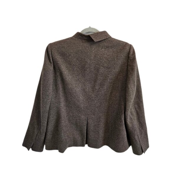 Algo 100% Cashmere Asymmetric Collar Button Front Jacket Brown XL - Picture 9 of 15